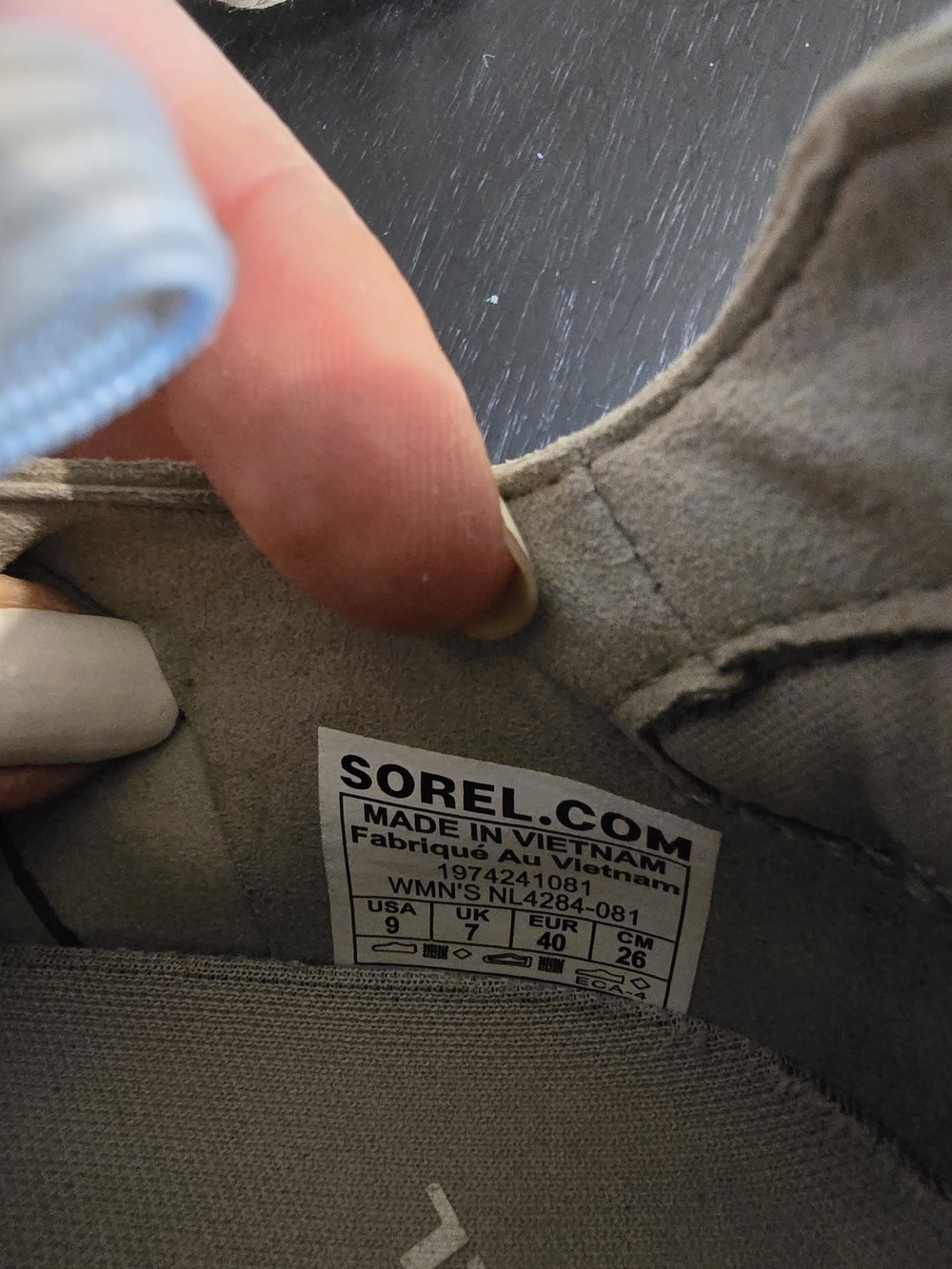 Sorel Kinetic Rush Ripstop Fabric Sneakers in Dove Grey Women's 9 - Picture 7 of 11